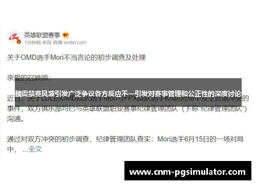 魏震禁赛风波引发广泛争议各方反应不一引发对赛事管理和公正性的深度讨论